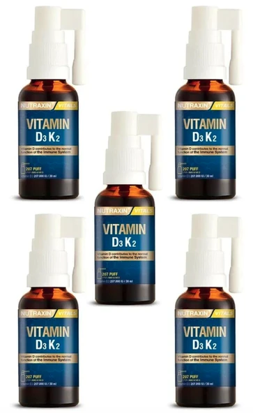 Nutraxin Vitamin D3K2 Sprey 30 ml 5'li ürün görseli 1
