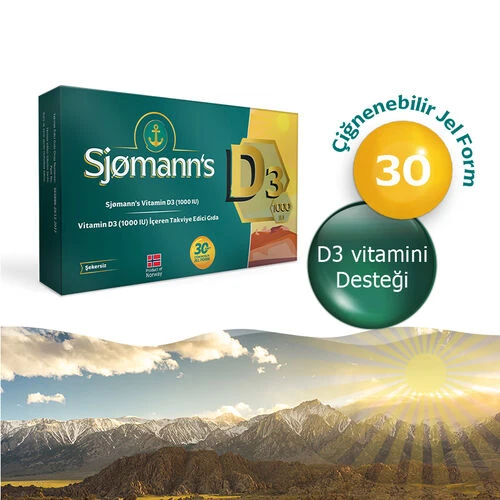 Sjomann's D3 Çiğnenebilir Jel 30 Tablet - Resim 3