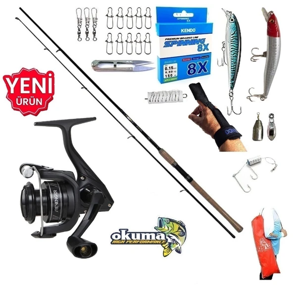Okuma Revenger Rv-4000A 240cm 15-40gr Daiko Maket Balık Spin Olta Takımı Seti ürün görseli 1
