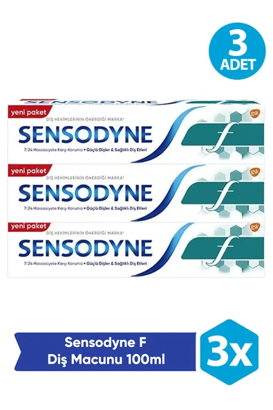 Sensodyne Diş Macunu F Florürlü Yetişkin 100 ml 3 Adet ürün görseli 1