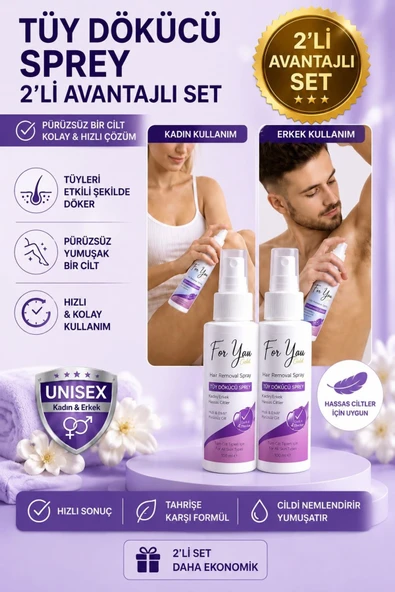 For You Gold Unisex Tüy Dökücü Krem Sprey 100 Ml X 2 Adet ürün görseli 1