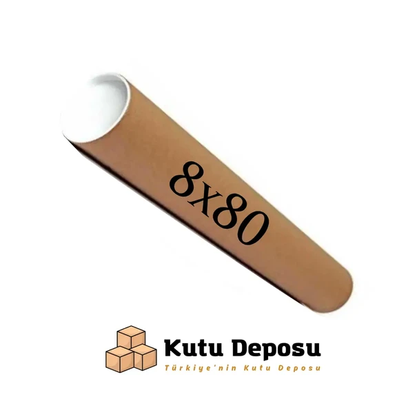 8x80 cm Kapaklı Silindir Postüp Rulo Gönderi Kutusu (10 ADET) ürün görseli 1
