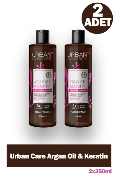 Urban Care Argan Oil & Keratin 5X Besleyici Şampuan 350 ml 2 Adet ürün görseli 1