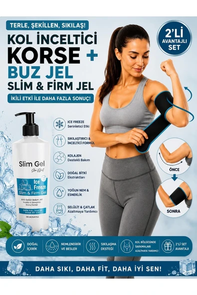 SLİM GEL Ice Freeze Buz Jel 250 ml ve Termal Kol Korsesi 2'li Set Toparlayıcı ve Sıkılaştırıcı Bakım Desteği ürün görseli 1