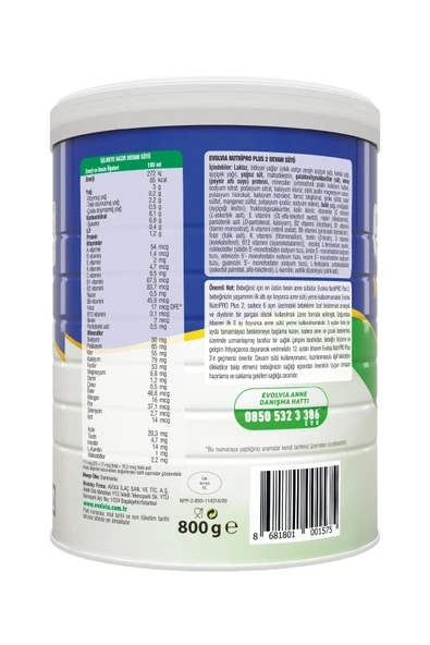 Evolvia Nutripro Plus 2 Devam Sütü 800 gr 2 Adet - Resim 6