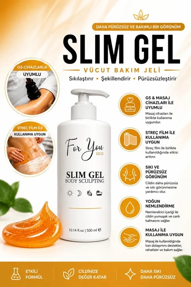 For You Gold Slim Jel - Sıkılaştırıcı- Çatlak Karşıtı Ve Selülit Kremi - Yakan Jel 500ml ürün görseli 1