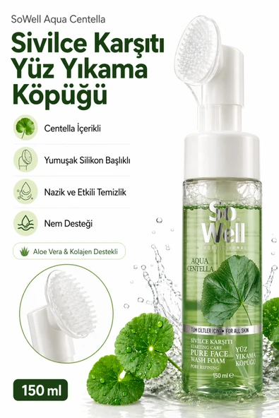 So Well Aqua Centella Sivilce Karşıtı Yüz Yıkama Köpüğü 150 ml ürün görseli 1