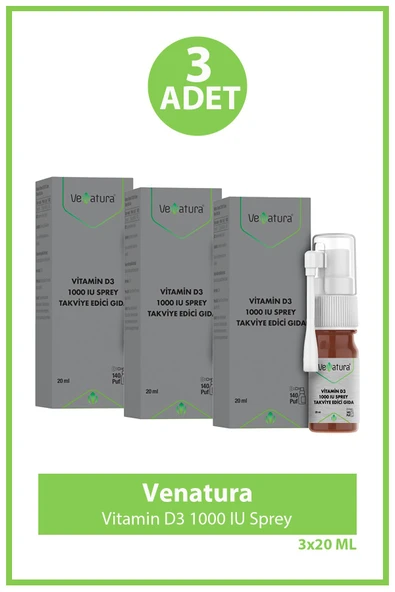 Venatura Vitamin D3 1000 IU Sprey 20 ml 3 Adet ürün görseli 1