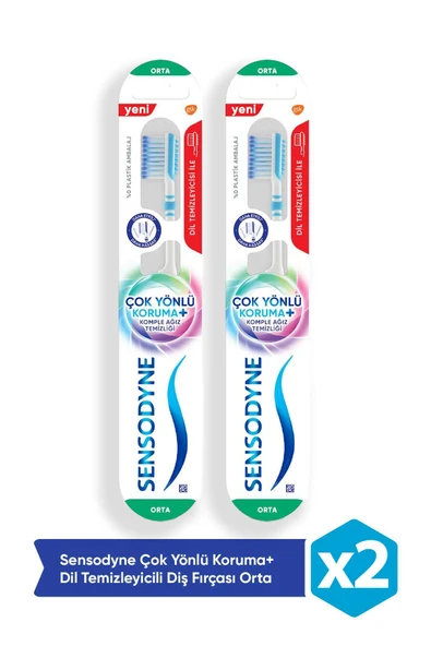 Sensodyne Çok Yönlü Koruma Diş Fırçası + Dil Temizleyici 2 Adet ürün görseli 1