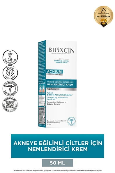 Bioxcin Acnium Sebum Dengeleyici Nemlendirici Krem 50 ml ürün görseli 1