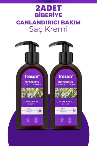 Tresan Biberiye Canlandırıcı Sülfatsız Bakım Saç Kremi 300 ml 2 Adet ürün görseli 1
