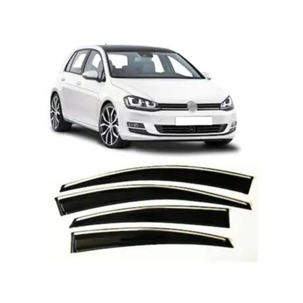 Mega Oto Market Sunpleks Siyah Krom Cam Rüzgarlığı Volkswagen Golf 6 2008-2013 ile uyumlu ürün görseli 1