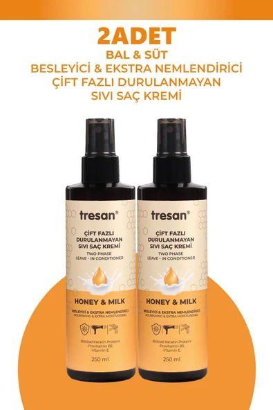 Tresan Bal Süt Durulanmayan Saç Kremi 250 ml 2 Adet ürün görseli 1