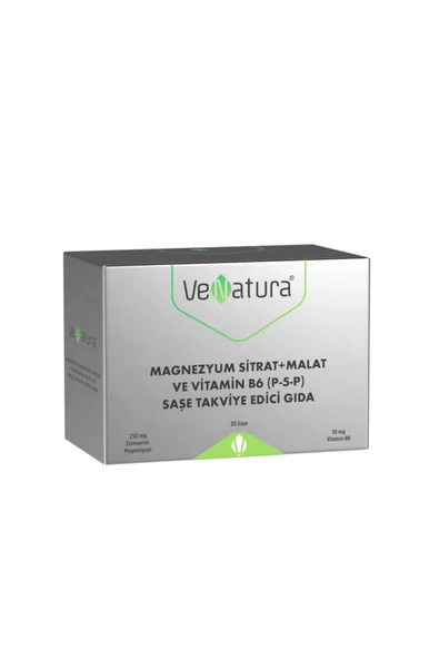 VeNatura Magnezyum Sitrat Malat ve Vitamin B6 P-5-P 30 Saşe ürün görseli 1