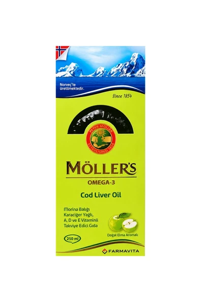 Möller's Omega 3 Doğal Elma Aromalı Balık Yağı Şurubu 250 ml ürün görseli 1