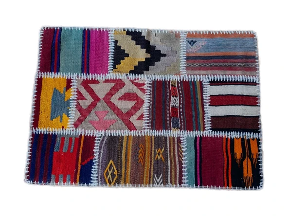 Patchwork El Dokuma Kilim 85x60 cm ürün görseli 1