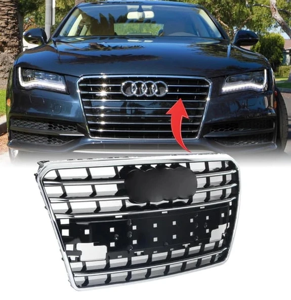 Audi A7 2011-2014 Ön Panjur Kromlu S line 4G8853651D ürün görseli 1