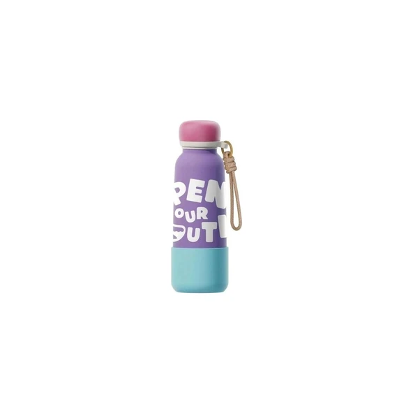 Vagonlife Çelik Pipetli Kullanım Ip El Askılı Matara/termos VGN1105 550ML - Mor ürün görseli 1