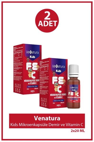 Venatura Kids Mikroenkapsüle Demir ve Vitamin C 20 ml 2 Adet ürün görseli 1