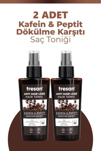 Tresan Kafein Peptit Dökülme Karşıtı Saç Toniği Tüm Saçlar İçin 125 ml 2 Adet ürün görseli 1