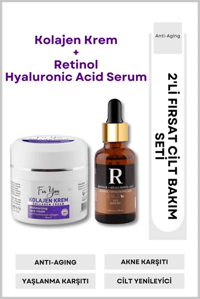 For You Gold Retinol Içeren Leke Ve Kırışıklık Karşıtı, Aydınlatıcı Ve Yenileyici Yüz Serumu & Collagen Krem ürün görseli 1