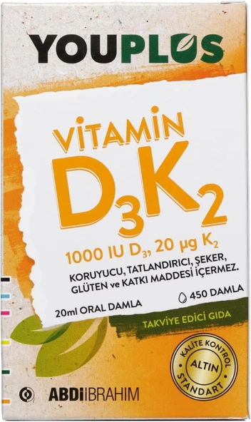Youplus Vitamin D3 K2 Damla 20 ml ürün görseli 1