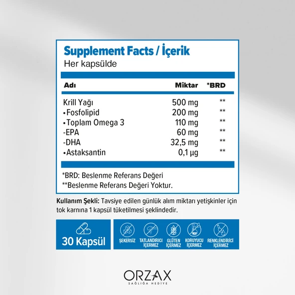 Ocean Krill Oil 500 mg 30 Kapsül - Resim 2