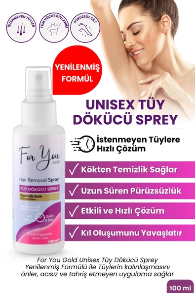 For You Gold Unisex Tüy Dökücü Krem Sprey 100 Ml ürün görseli 1