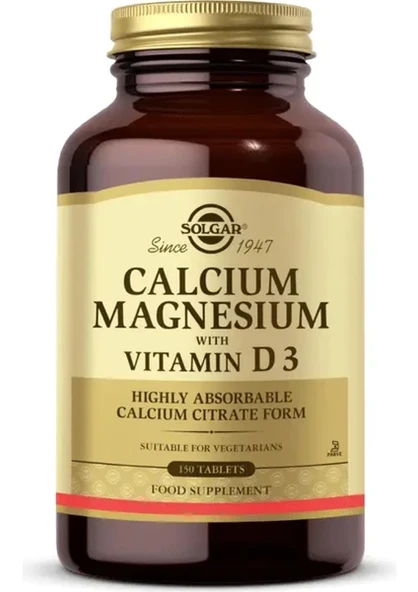 Solgar Calcium Magnesium Vitamin D3 150 Tablet ürün görseli 1