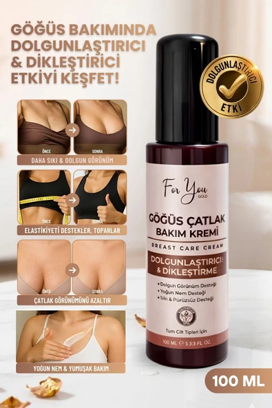 For You Gold Göğüs Dolgunlaştırıcı Çatlak Bakım Kremi l Dikleştirici & Dolgun Görünüm Destekleyici 100 ml ürün görseli 1