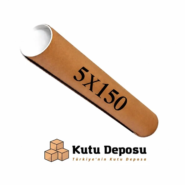 5x150 cm Kapaklı Silindir Postüp Rulo Gönderi Kutusu (5 ADET) ürün görseli 1