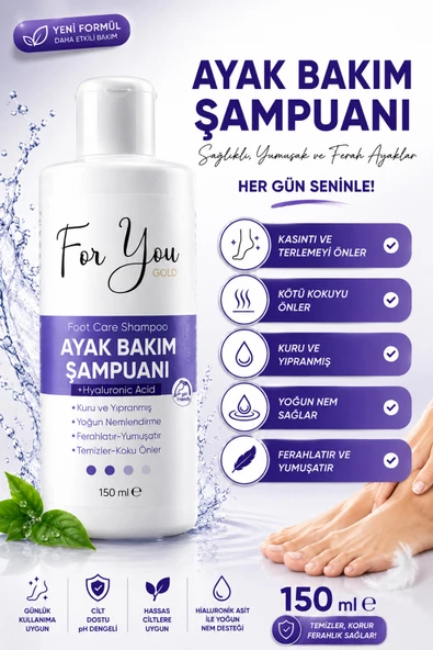 For You Gold Ayak, El,tırnak Bakımı, Tırnak Mantarı-koku-kaşıntı Önleme Ayak Bakım Şampuanı 150 ml ürün görseli 1