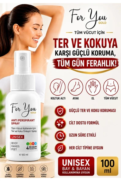 For You Gold El Ayak Ve Koltuk Altı Terleme Önleyici Sprey-ter Spreyi 100 ml ürün görseli 1