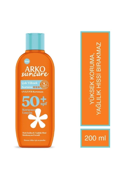 Arko Suncare Çok Yüksek Koruma SPF50+ Koruyucu Losyon 200 ml ürün görseli 1