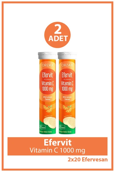 Efervit Vitamin C 1000 mg 20 Efervesan Tablet 2 Adet ürün görseli 1
