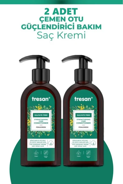 Tresan Çemen Otu Güçlendirici Sülfatsız Bakım Saç Kremi 300 ml 2 Adet ürün görseli 1