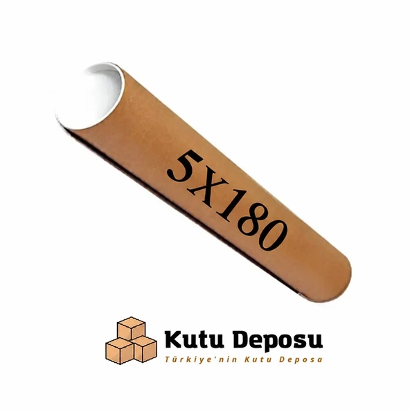5x180 cm Kapaklı Silindir Postüp Rulo Gönderi Kutusu (5 ADET) ürün görseli 1