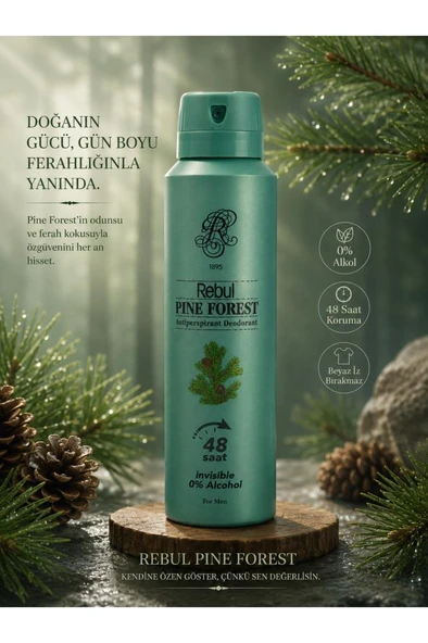 Rebul Pine Forest Erkek Sprey Deodorant 150 ml - Resim 2
