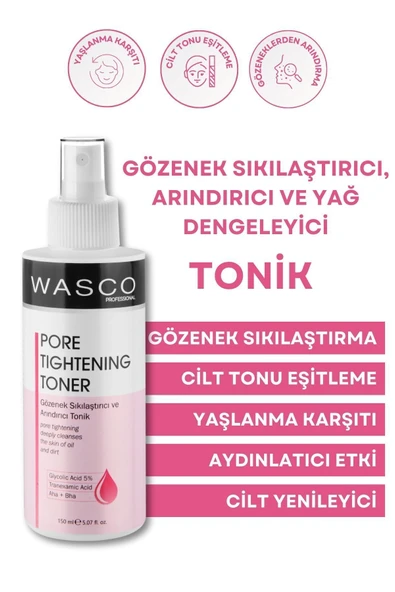 wasco Gözenek Sıkılaştırıcı, Arındırıcı Ve Yağ Dengeleyici Tonik 150 Ml Glycolic Acid, Aha + Bha ürün görseli 1