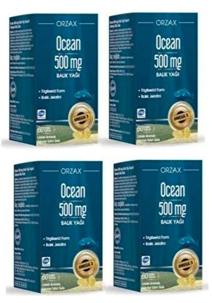 Ocean Saf Balık Yağı 500 mg 60 Kapsül 4'lü ürün görseli 1