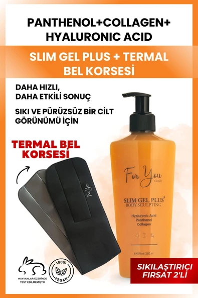 For You Gold Sıkılaştırıcı, Bölgesel İncelme, Selülit Ve Çatlak Karşıtı, Slim Jel Plus& Termal Bel Korsesi ürün görseli 1