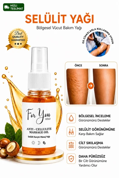 For You Gold Anti Selülit Vücut Bakım Yağı – Selülit Karşıtı Masaj Yağı (antiselülit) ürün görseli 1