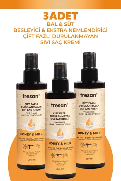Tresan Bal Süt Durulanmayan Saç Kremi 250 ml 3 Adet ürün görseli 1