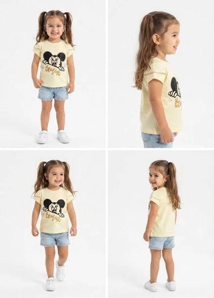 Kız Çocuk Sarı T-Shirt - Resim 4