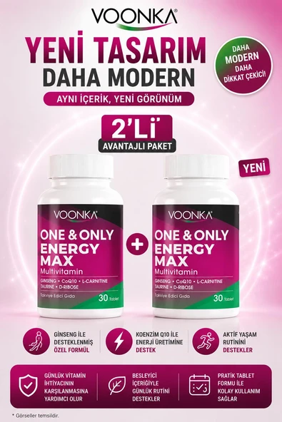 Voonka One & Only Energy Max 30 Tablet 2 Adet ürün görseli 1