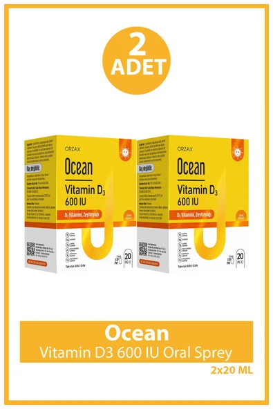 Ocean Vitamin D3 600 IU Oral Sprey 20 ml 2 Adet ürün görseli 1