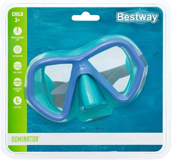 Bestway Dominator Çocuk Deniz Gözlüğü 3-6 Yaş Yüzücü Gözlük Mavi ürün görseli 1
