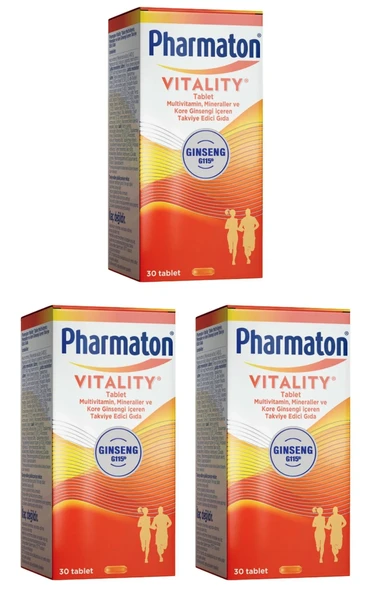 Pharmaton Vitality 30 Tablet 3'lü ürün görseli 1