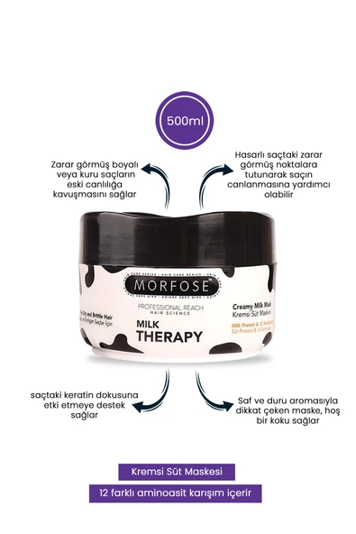 Morfose Milk Therapy Saç Maskesi 500 ml ürün görseli 1