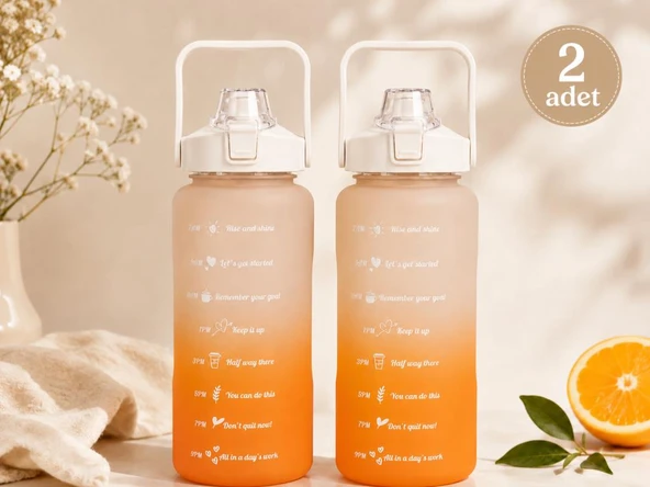 Fitmart 2 Adet Motivasyonel Sporcu Matarası Bpa Free 2 LT ürün görseli 1